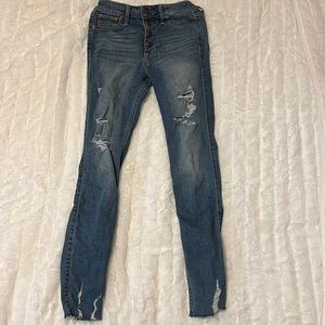 hollister high rise crop super skinny jeans